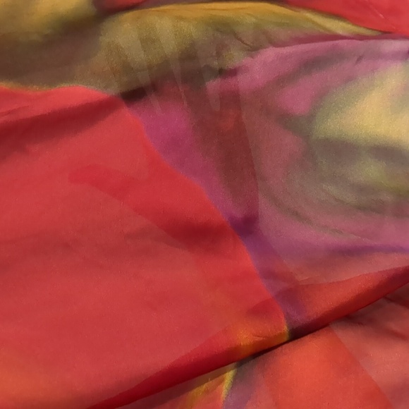 Vibrant Floral Silk Scarf - Picture 3 of 4